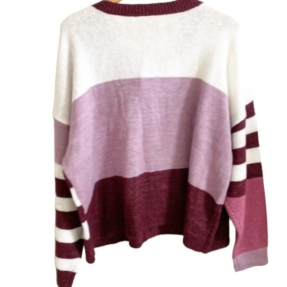 Lane Bryant Chunky Knit Stripped Colorblock Long Sleeve Cardigan Sweater  22 24 - Picture 7 of 9